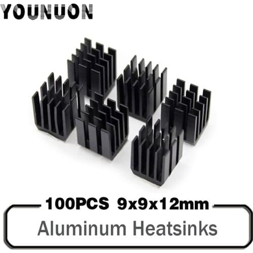 100PCS YOUNUON Heatsinks 9 x 9 x 12mm Cooler Heat Sink Aluminum Mini IC Chipset Cooling with 9448A 3M Tape