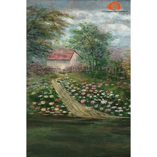 10x20ft 100% Cotton hand painted MUSLIN BACKDROP Spring SCENIC BACKGROUND,wedding photography backgrounds for photo studio