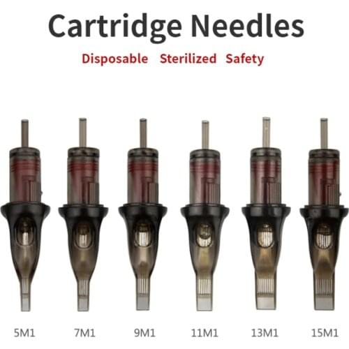 20 pcs M1Tattoo Cartridge Needles Disposable Sterilized Safety Tattoo Needle for Cartridge Machines Grips