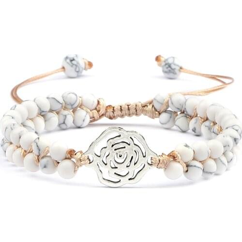 4mm Natural Stone Adjustable Beads Bracelets Tree of Life Braided String Bangle Yoga Bohemia Handmade Women Men Jewelry Gifts