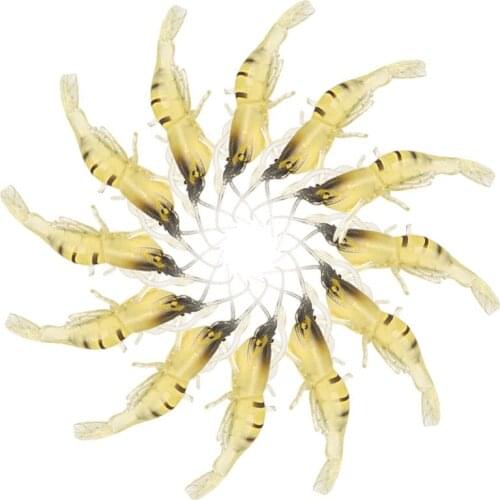 5pcs/set Lure1.3g/5.5cm Transparent Simulation Shrimp Soft Bait Artificial Bait Fishing Accessories