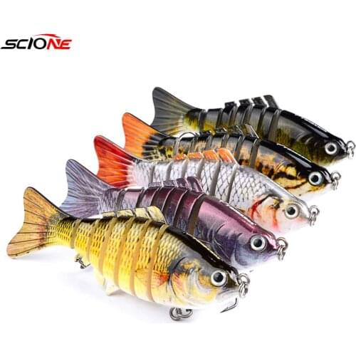 5pcs/set Fishing Tackle Lure Minnow 7 Segement 10cm Swim Bait 6# Hook Hard Jointed For Fishing Pesca Sinking Wobblers XA239G