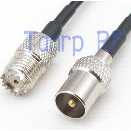 6in TV male plug to mini UHF SO239 female jack RF connector adapter 15CM Pigtail coaxial jumper RG174 extension cord cable