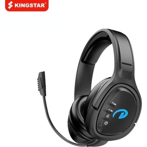 KINGSTAR LED Light Wireless Bluetooth Headphone with Dual Micr Wired Cable Deep Bass Gaming Headset for PC PS4 XBOX Laptop