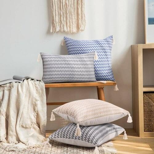 JUANNAI Kwasten Decoratieve Kussenhoes 45x 45Cm/30X50Cm Sofa Kussen Case Cover Handgemaakte Woondecoratie Voor Woonkamer Bed