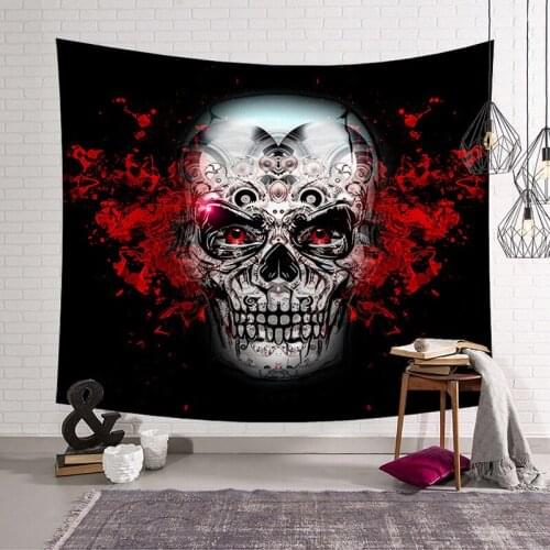 Mandala Skull Printed Tapestry Wall Hanging Blanket Yoga Mat Bohemian Beach Towel Tablecloth Dorm Decor Throw Cover