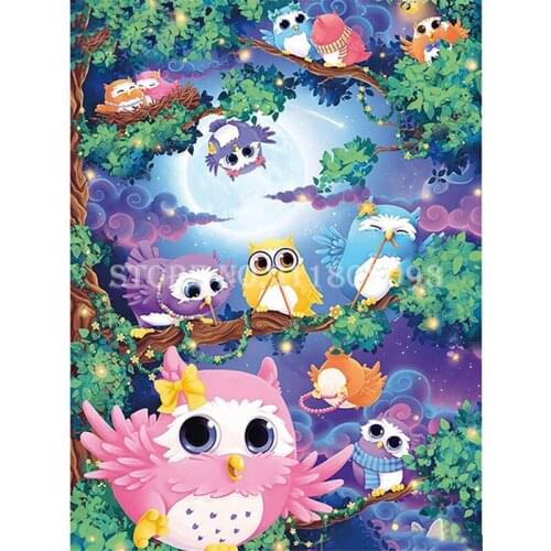 CHENYI 5D DIY Diamond Painting Abstract Art Animal Owl Diamond Mosaic Square Drill Embroidery Cross Stitch Handmade Hobby Gifts