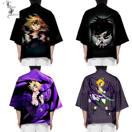 The Seven Deadly Sins Meliodas Printing Anime Kimono Haori Yukata Women/Men Fashion Summer Casual Cool Short Sleeve Streetwear