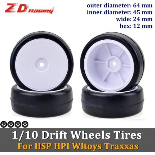 SURPASS HOBBY ZD 4PCS Drift Tires Wheels Adapter 12MM Hub Rim for 1/10 RC Drift on Road Car HSP HPI Sakura Tamiya Traxxas Wltoys