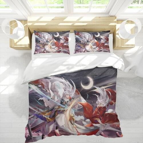 Half Demon Anime Character 3pcs Bedding Sets Full King Twin Queen King Size Bed Sheet Duvet Cover Set Pillowcase Comforter