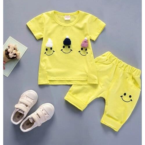 Summer Children Clothing Baby Boys Girls Clothes Kids Fashion T Shirt Shorts 2pcs/sets Toddler Cotton Garment Infant Tracksuits