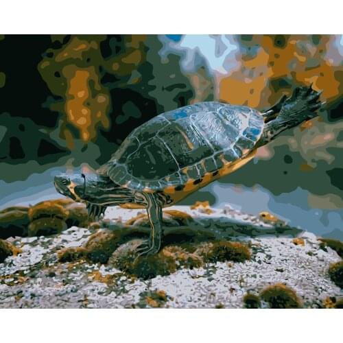 MaHuaf-j457 turtle swimming DIY Painting Kit Paint By Numbers Kit DIY Oil Painting On Canvas Gifts Wall Art