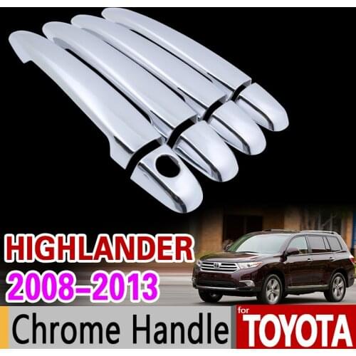 For Toyota Highlander XU40 Kluger Chrome Handle Cover Trim Set 2008 2009 2010 2011 2012 2013 Car Accessories Sticker Car Styling