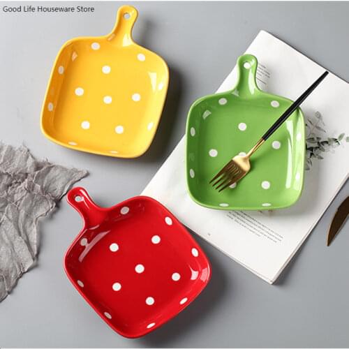 Single Handle Baking Tray Ceramic Baking Pan Baking Cheese Baked Rice Pan Creative Baking Bowl