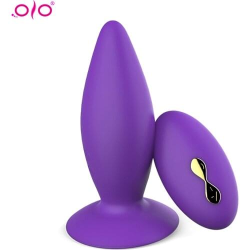 OLO USB Charging Electronic Quiet Anal Plug Vibrator Sex Toy with Remote Control Prostate Massager Sex Toys Adult Products