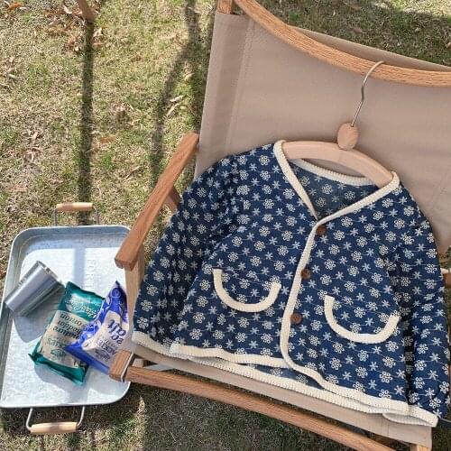 2021 Autumn New Kids Clothes Floral Coat Girls Outwear Long Sleeve Tops Embroidery Children Clothing