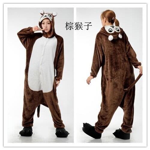 Mens Ladies Cartoon Monkey Adult Animal Onesies Onsie Pyjamas Pajamas Jumpsuits C377 S/M/L/XL/XL