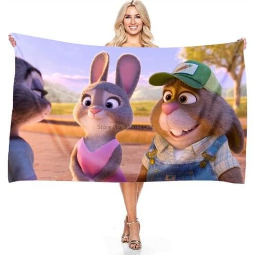3d Zootropolis Pattern Beach Towel Bath Towels Digital Printing Microfiber Shower Towels Outdoor Camping Games Blanket 140x180cm