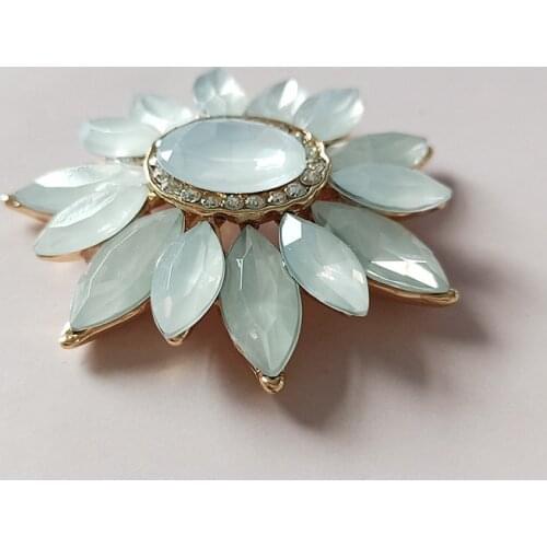 10Pieces/Lot 43*45mm Flower Rhinestone Buttons Flatback Decoration Craft Apparel Sewing DIY Jewelry Accessories