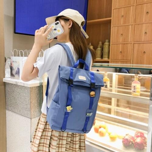 Women Nylon Waterproof Doll Backpacks Cute Female College School Bag Girl Kawaii Student Backpack Fashion Book Buckle Bag Ladies