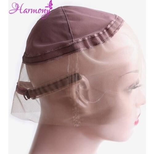 Harmony Plug Hair Brown 360 Full Lace Wig Caps Hand Made Swiss Lace With Adjustable Straps Lace Wigs For Making 360 Wig