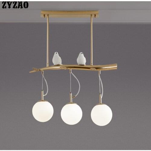 Nordic Modern Simple Bird Lamp Creative Designer Iron Glass Pendant Lights Living Room Home Deco Restaurant Kitchen Hanging Lamp