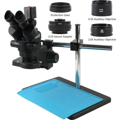 3.5X-90X Zoom Simul Focal Trinocular Stereo Microscope+Stand+16MP 1080P HDM Measuring Microscope Camera For Lab PCB Soldering