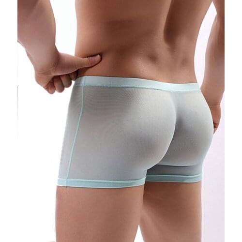 Men Boxer Shorts Underwear One Piece Sexy Transparent Mesh Boxers Man Panties Erotic See Through Slip Homme Onderbroek Mannen