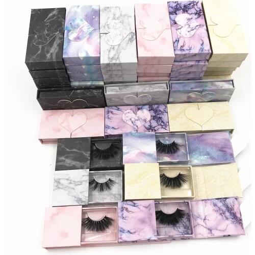 Eyelash Packaging Wholesale free logo Marble Empty Lashes Box with Clear Tray Rectangle Lash Cases Lash Boxes Packaging makeup