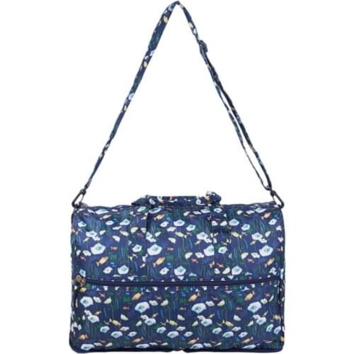 Large Capacity Nylon Folding Luggage Organizer Packing Cubes Floral Print Women Duffle Bag Weekend Bag Waterproof Storage Bag