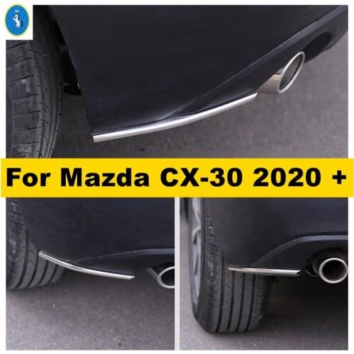 Stainless Steel Exterior Kit Front / Rear Bumper Corner Protective Decoration Stripes Cover Trim Fit For Mazda CX-30 2020 2021