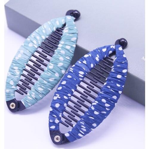 Hair Claws Clip Fish Shape Banana Barrettes printing Fabric Hairpins Hair Accessories For Women Hair Clip Clamp ACC52
