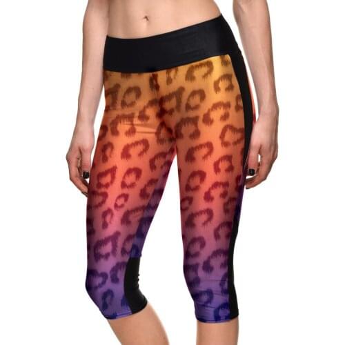 Women Leopard Running Sports Pants 3D Fitness Black Brown Tiger Jogging Capris Plus Size