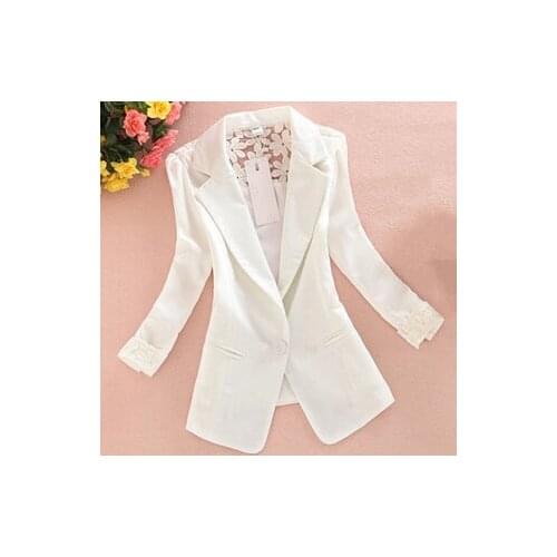 Autumn Hot Lace Blazer Women Singel Button Turn-down collar Blazer Jackets Womens Blazer Feminino