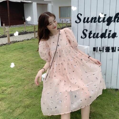 Womens Summer Japanese-Style Sweet Square Collar Sexy Backless Lace-up Floral Embroidered Puff Sleeve victorian lolita dress