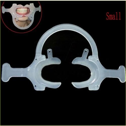 1pc Dental Cheek Lip Retractor Mouth Opener C-Shape with Handle White Large/small