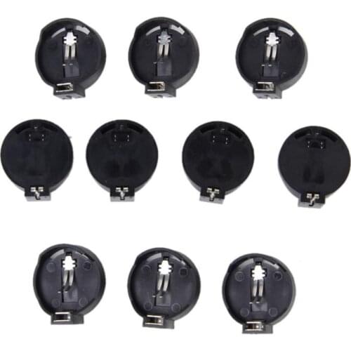 10*Battery Holder Connector Socket Case Button Coin Cell Battery Socket Holder Case Black