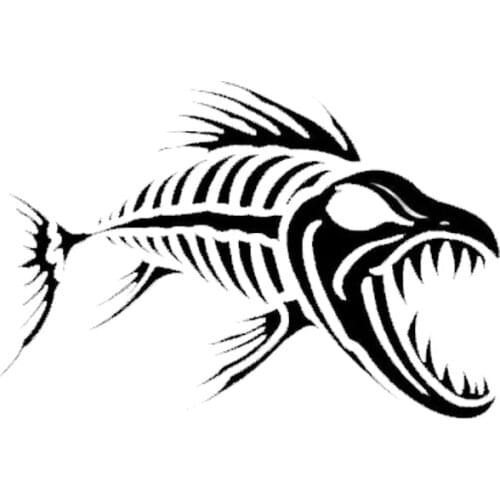 12.7*8.7CM Skeleton Fish Bones Vinyl Decal Funny Cool Cartoon Window Decoration Car Sticker C4-0747