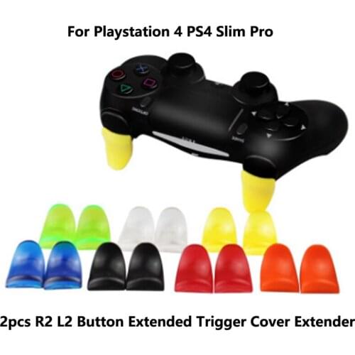 2pcs R2 L2 Button Not-Slip Extended Trigger Cover Extender for Playstation 4 PS4 Slim Pro Controller Game Gadget Handle Foot Pad