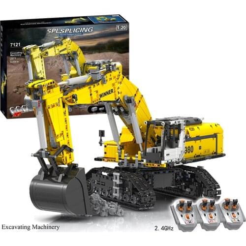 2071Pcs MOC Remote Control Constructing Truck DIY Crawler Excavator Building Blocks Bricks Toys For Children Educational Toys