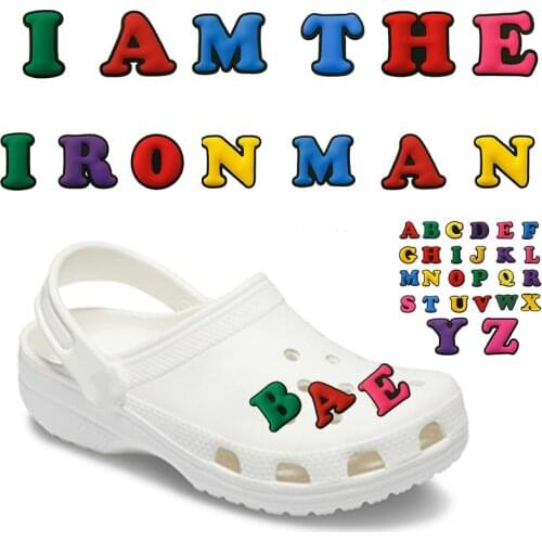 4-6pcs/lot Buzzword Colorful Letters PVC Shoe Charms Accessories Decoration JIBZ for Croc Charms Bracelets Kids Gift