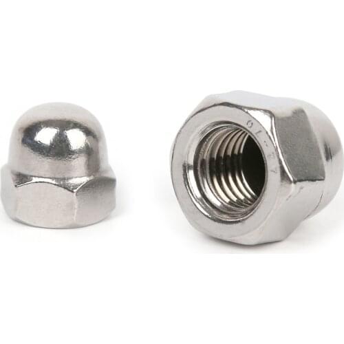 50pcs/lot DIN1587 Stainless steel hex cap nut decrotive domed head cover acorn nuts M3 M4 M5 M6