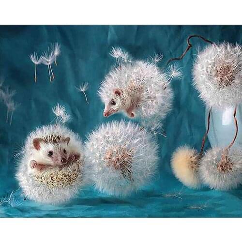 Kexinzu Full Square/Round Drill 5D DIY Diamond Painting "Hedgehog dandelion" Embroidery Cross Stitch 5D Home Decor y6464