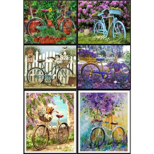5d Diy Diamond Painting, Full Circle Resin Bicycle, Diamond Embroidered Mosaic, Rhinestone Painting, Home Decoration