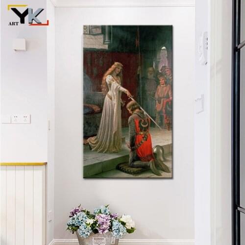 England Famous Painter Edmund Blair Leighton Oil Painting on Canvas Posters and Prints Cuadros Wall Art Pictures For Living Room