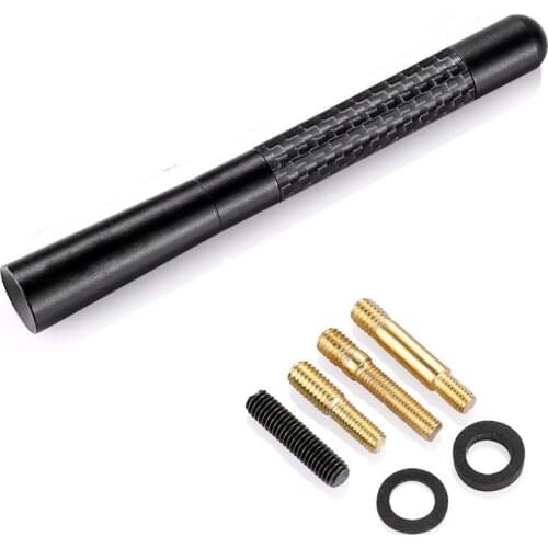 Car Roof Antenna Enhanced Signal Carbon Fiber Screw Metal Short Stubby Mast Car Radio Aerial Antenna Accessories