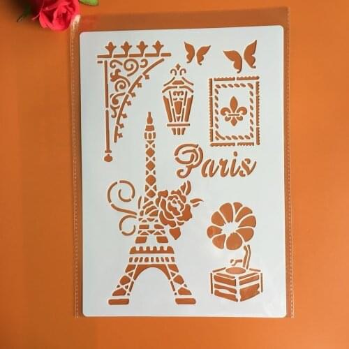 Tower music box A4 29*21cm Stencil For Painting Scrapbook Coloring Embossing Album Decorative Template drawing mandala stencils