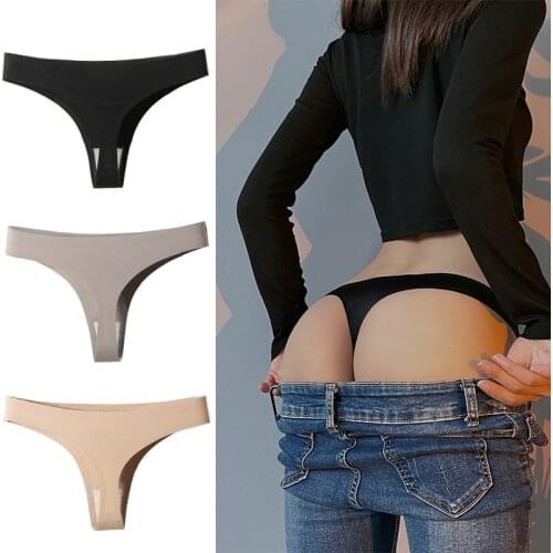 Seamless One-piece Thong Seamless Sexy Thong Women Summer European and American Sports Fitness Ice Silk Briefs