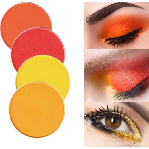 Color Salon Yellow coral Matte Glitter Eyeshadow Powder Shimmering Colors Eye Shadow Palette Metallic Eye Makeup Cosmetic
