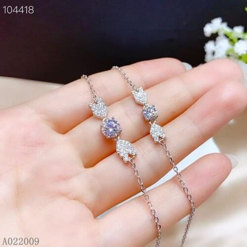 KJJEAXCMY Fine Jewelry 925 Sterling Silver Inlaid 1 carat Mosang Diamond Women Hand Bracelet Luxury